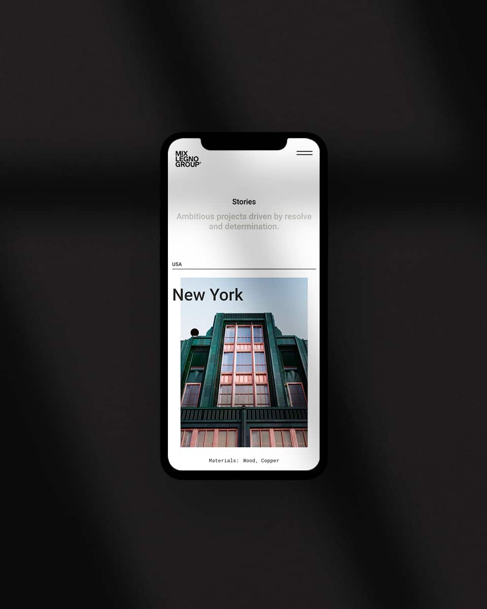 screenshot smartphone sito web mixlegno